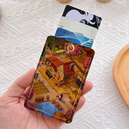 Rectangle ID Card Case Keychain (Random color)