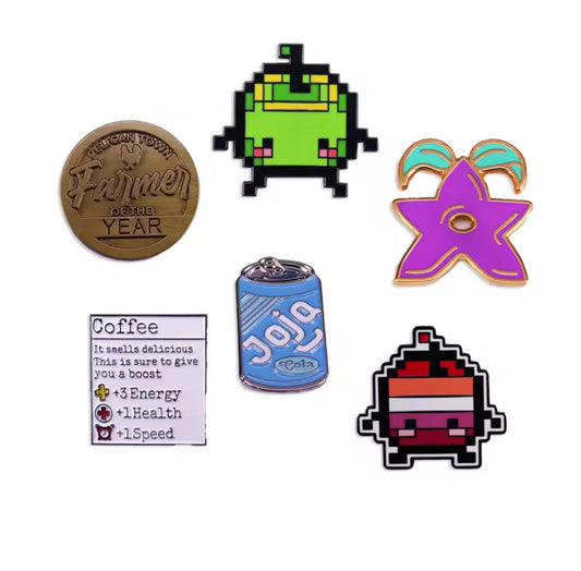 6 PCS Set Stardew Valley Enamel Pin Role Player Brooch Fashion Personalized Backpack