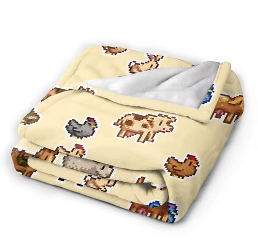 Stardew Valley Animals Chicken Super Warm Blankets 76 x 102cm