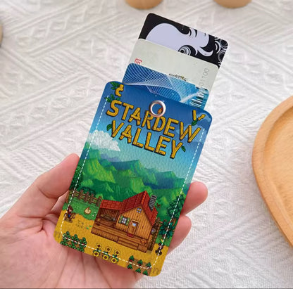 Rectangle ID Card Case Keychain (Random color)