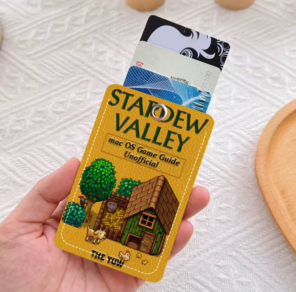 Rectangle ID Card Case Keychain (Random color)