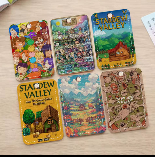 Rectangle ID Card Case Keychain (Random color)