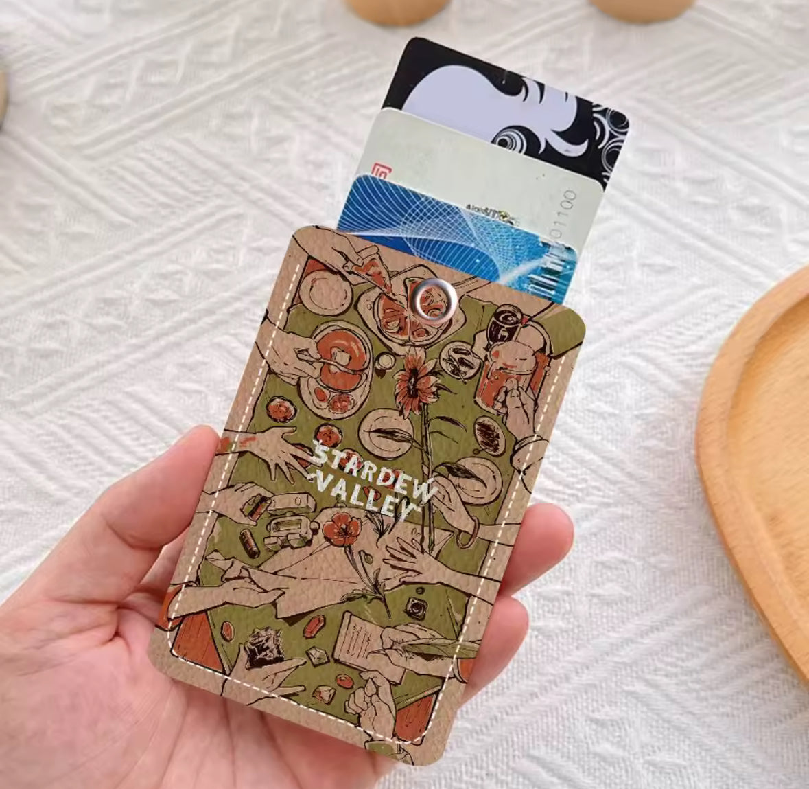 Rectangle ID Card Case Keychain (Random color)