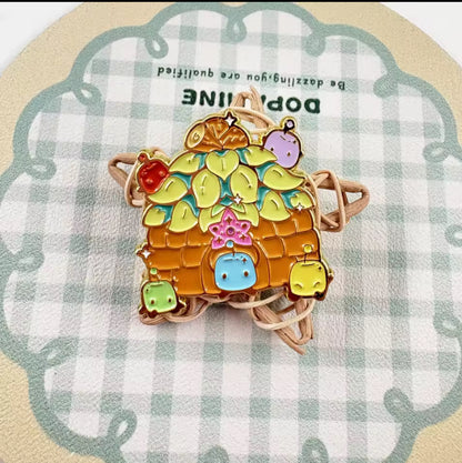 Cosy Farming Sim Stardew Valley Junimo Hut Harvest Crops Enamel Pin