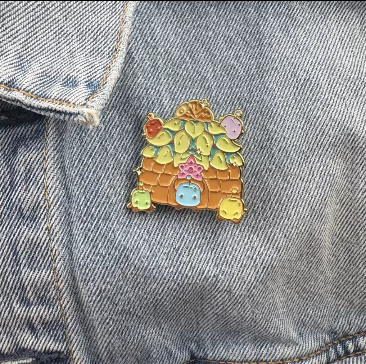 Cosy Farming Sim Stardew Valley Junimo Hut Harvest Crops Enamel Pin