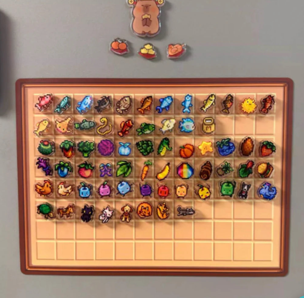 Stardew Valley Mini Acrylic Fridge Magnets - Switch & Steam Collectible Set with Code