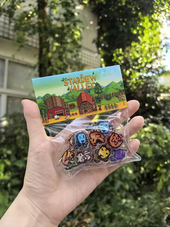 Stardew Valley Mini Acrylic Fridge Magnets - Switch & Steam Collectible Set with Code