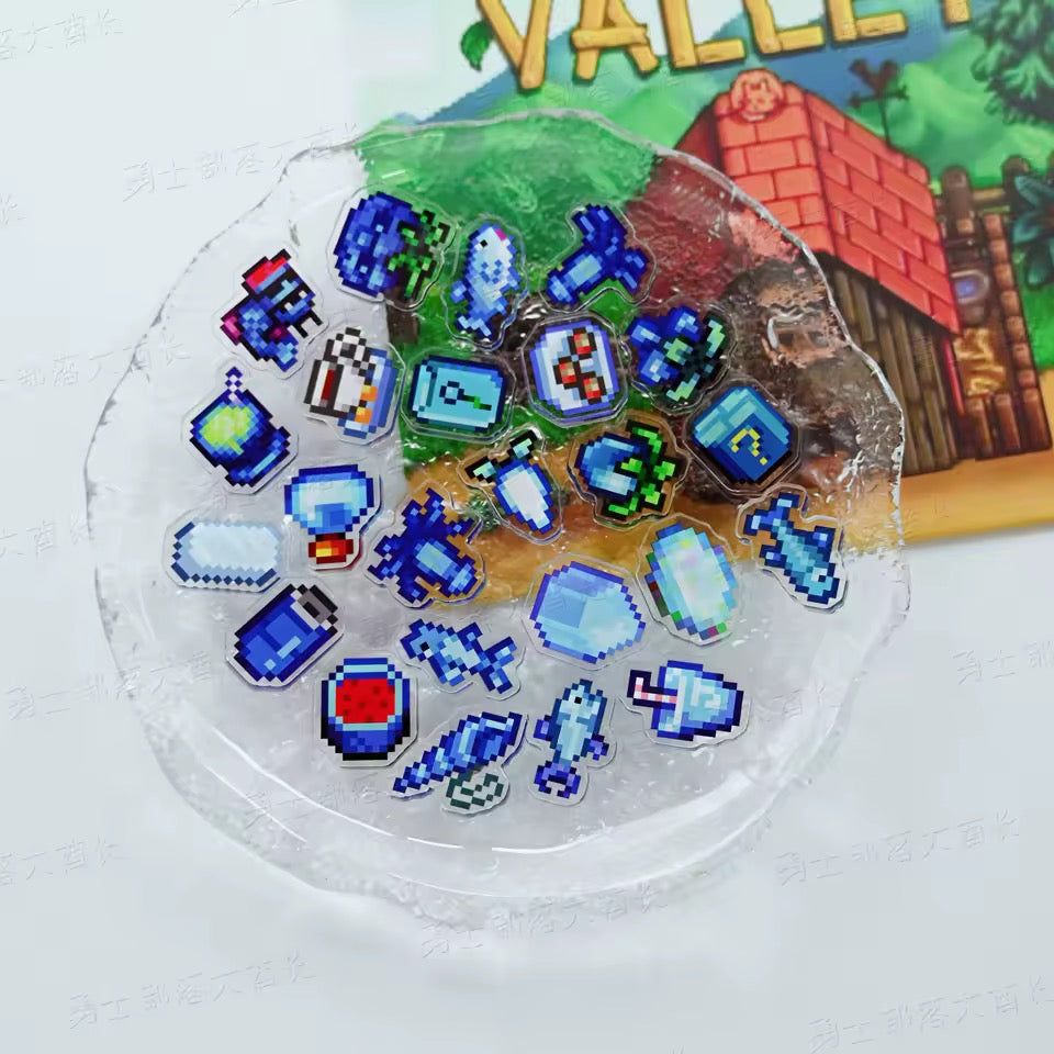 Stardew Valley Mini Acrylic Fridge Magnets - Switch & Steam Collectible Set with Code