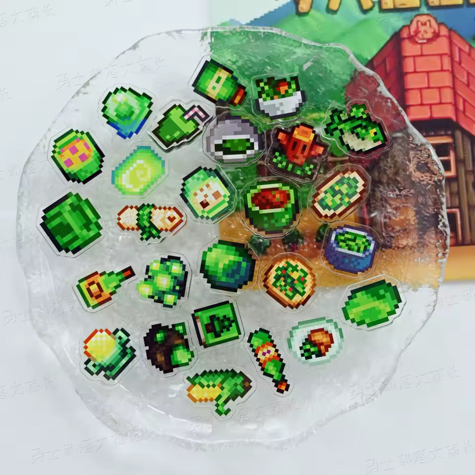 Stardew Valley Mini Acrylic Fridge Magnets - Switch & Steam Collectible Set with Code